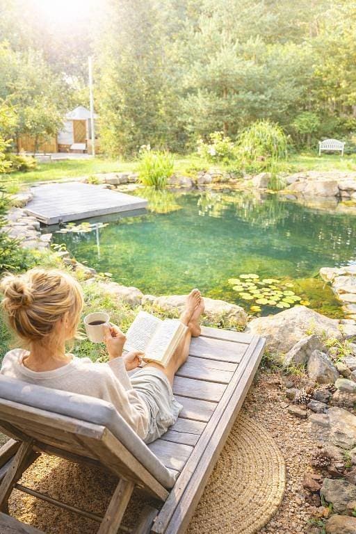 Yurts by the pond - glamping accommodation in Podkrkonoší, Czech Republic