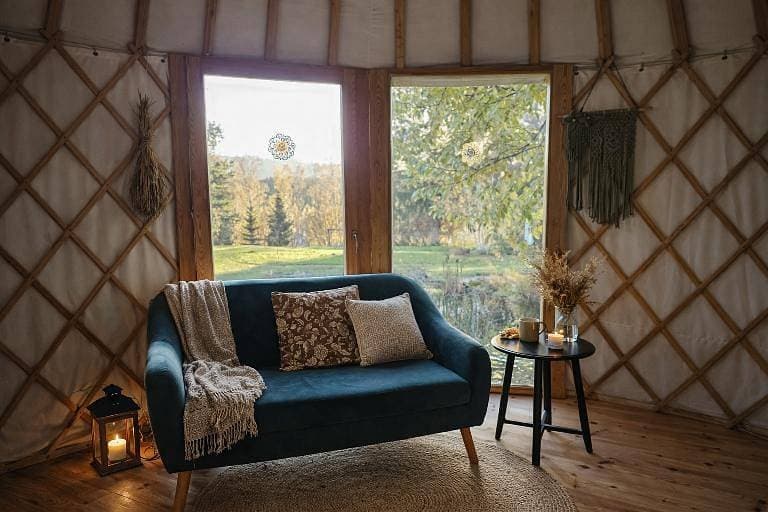 Malá jurta interiér